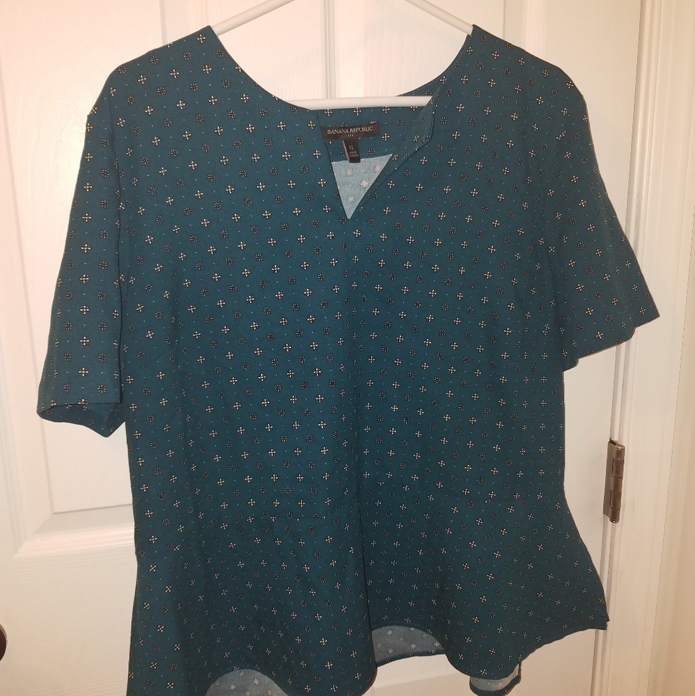 Banana Republic Hunter Green Peplum blouse